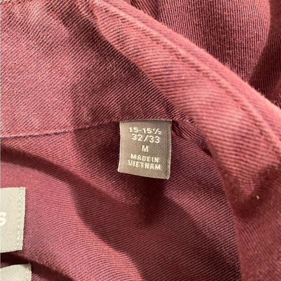 Michael Kors Women’s Burgundy Button Down Collared Long Sleeve Blouse Size M - Picture 8 of 14